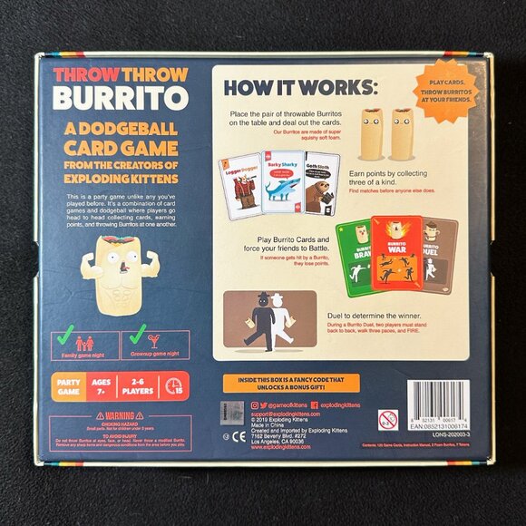 EXPLODING KITTENS Throw Throw Burrito Card Game, used/good condition - Picture 4 of 4